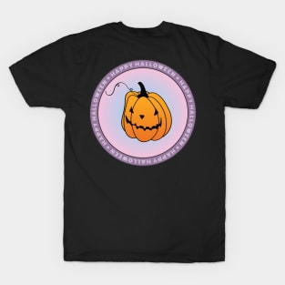 Happy Halloween Pumpkin Circle Design T-Shirt